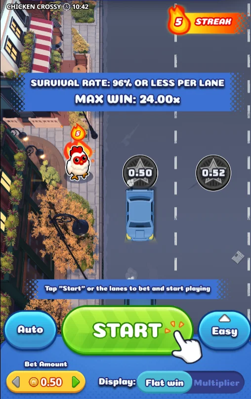 Chicken Crossy casino game